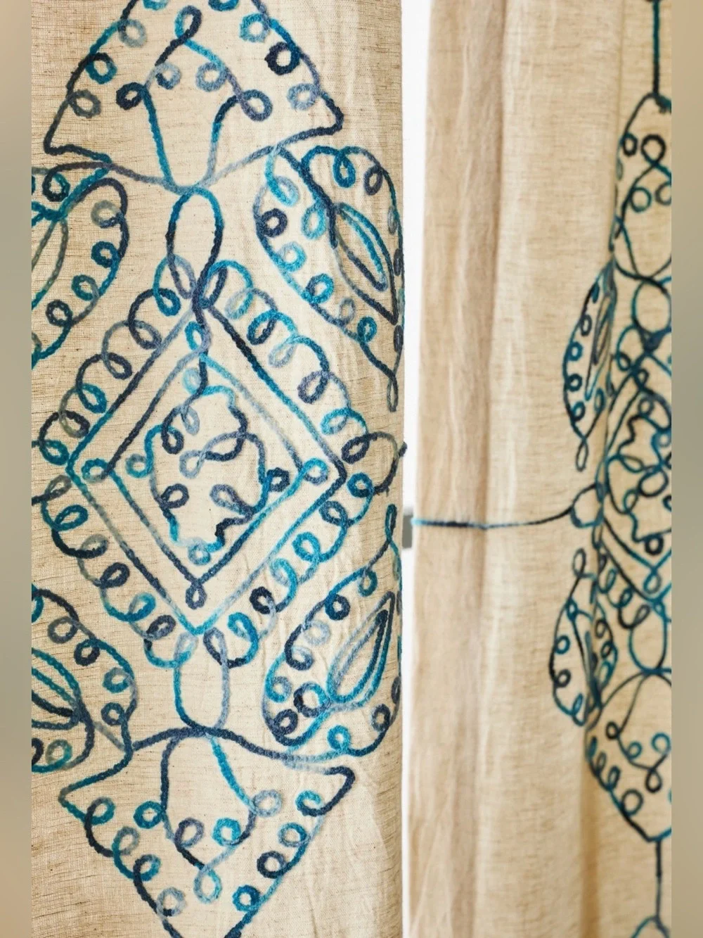 Anthropologie Embroidered Gretta Curtain
